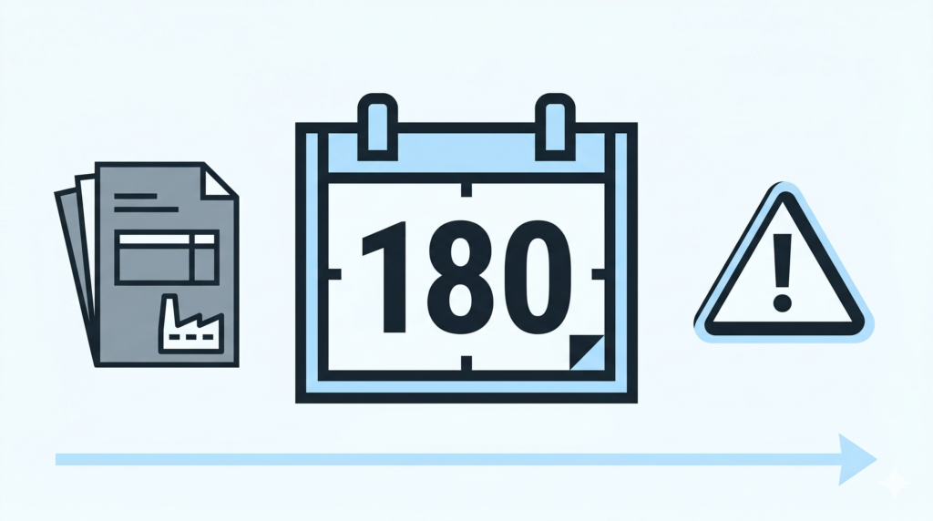 Prazo de 180 dias na industrialização por encomenda com calendário e alerta de vencimento de ICMS